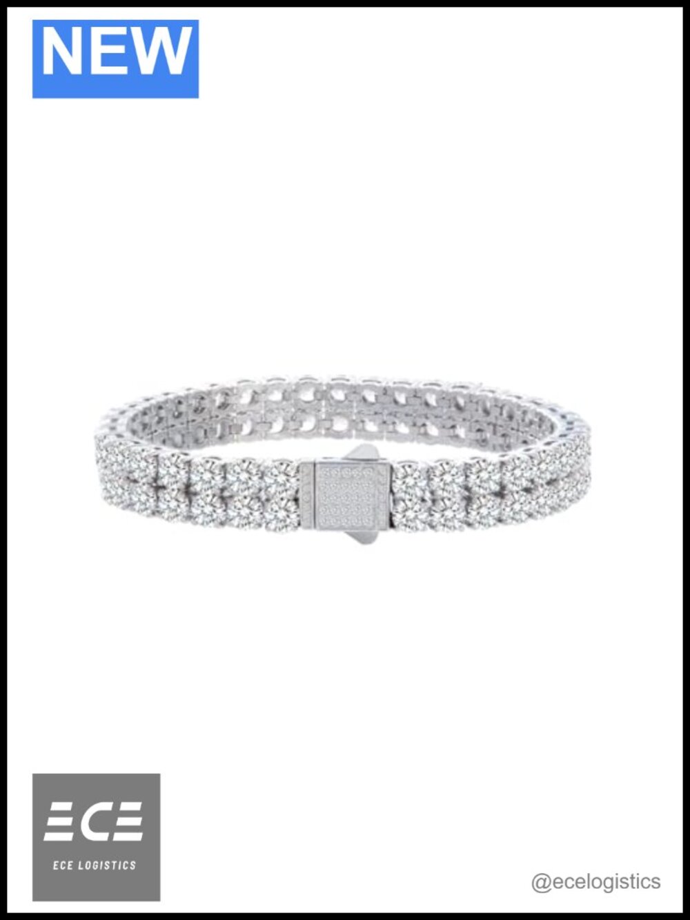 5A Cubic Zirconia Tennis Bracelet 316L Stainless Steel Waterproof Unisex